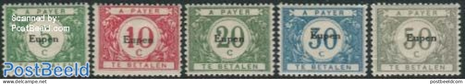 Belgium 1920 Eupen Overprints Postage Due 5v, Mint NH - Otros & Sin Clasificación