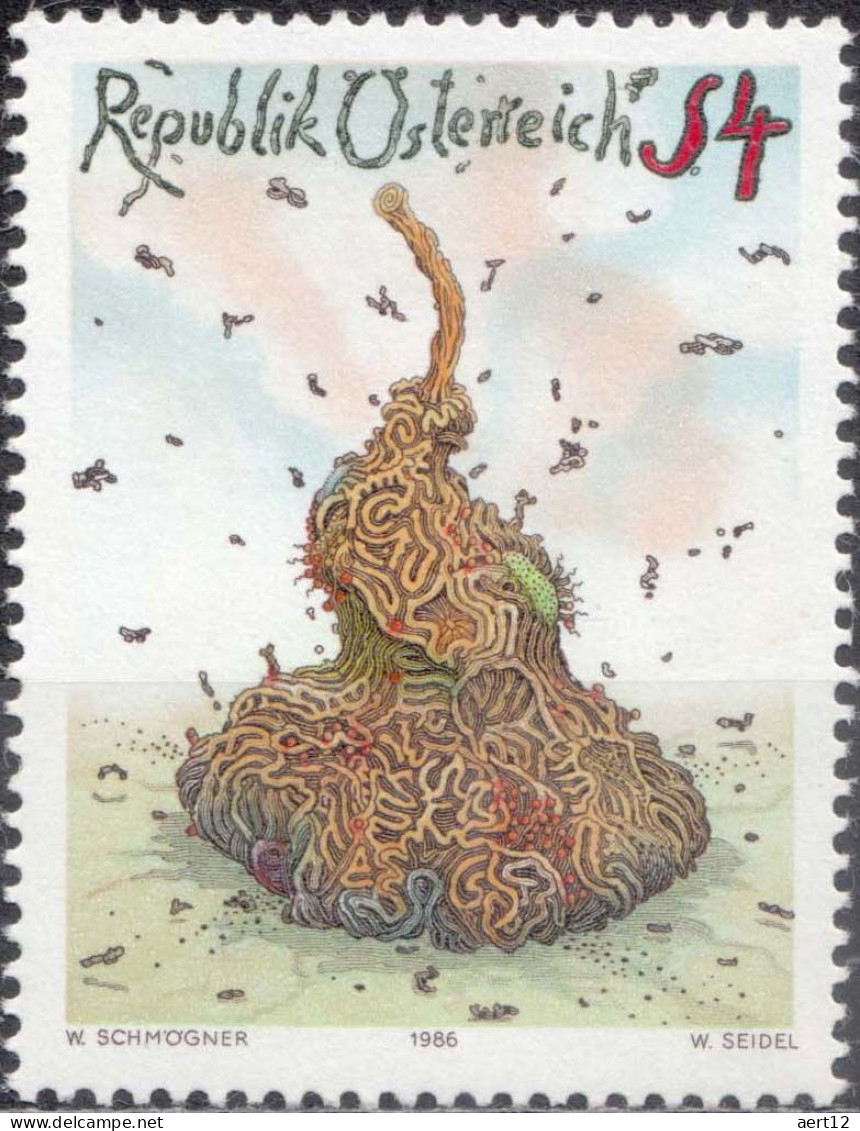 1986, Austria,  Walter Schmögner, Art, Painters, Paintings, MNH(**), Mi: 1865 - Unused Stamps