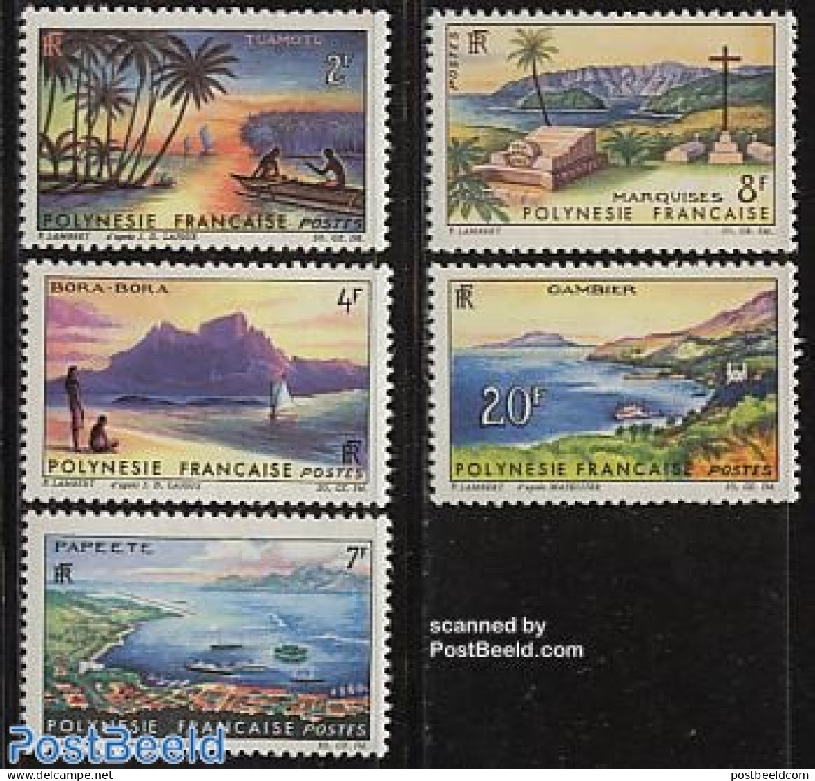 French Polynesia 1964 Landscapes 5v, Mint NH, Transport - Various - Ships And Boats - Tourism - Ungebraucht