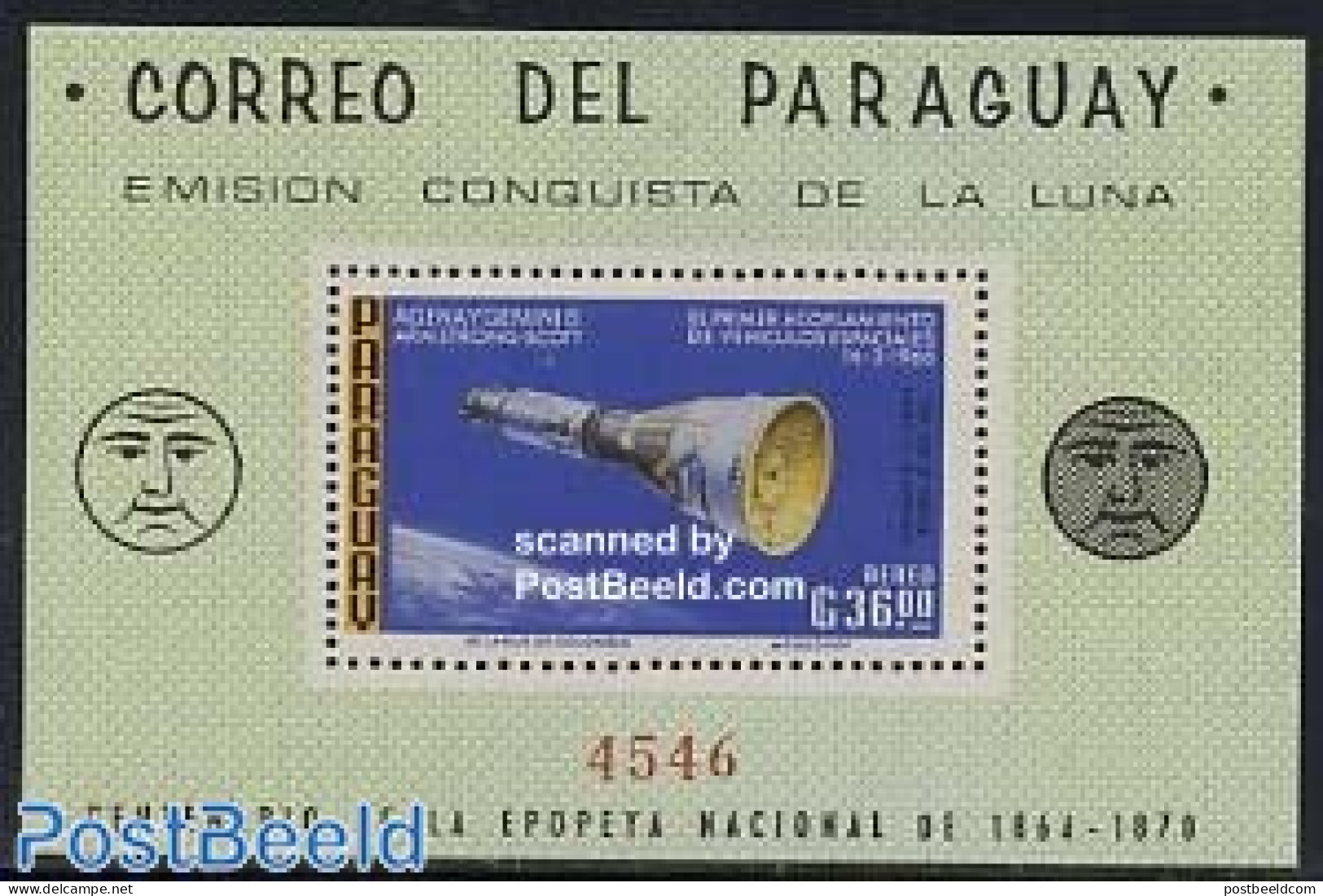 Paraguay 1966 Moon Exploration S/s, Mint NH, Transport - Space Exploration - Paraguay