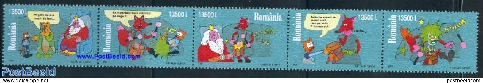 Romania 2001 Comics 5v [::::], Mint NH, Art - Comics (except Disney) - Unused Stamps