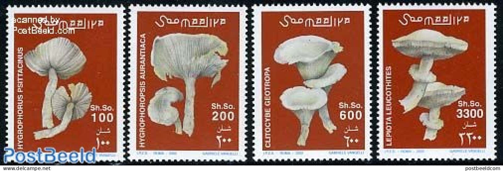 Somalia 2002 Mushrooms 4v, Mint NH, Nature - Mushrooms - Champignons