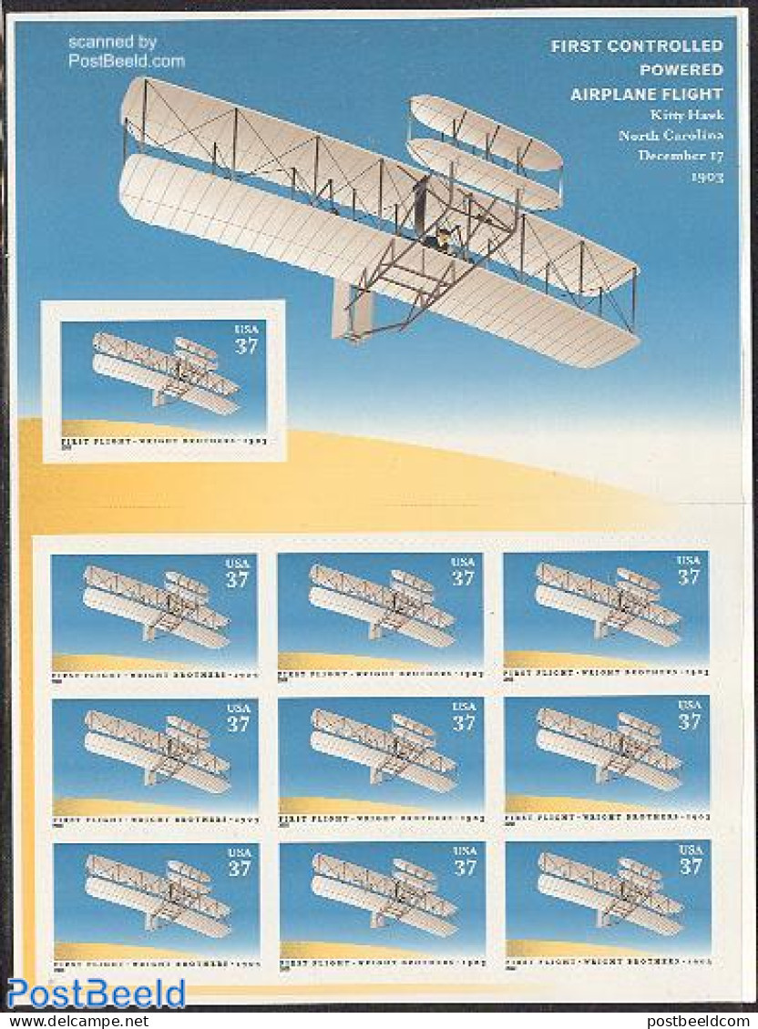 United States Of America 2003 Wright Brothers M/s, Mint NH, Transport - Aircraft & Aviation - Ungebraucht