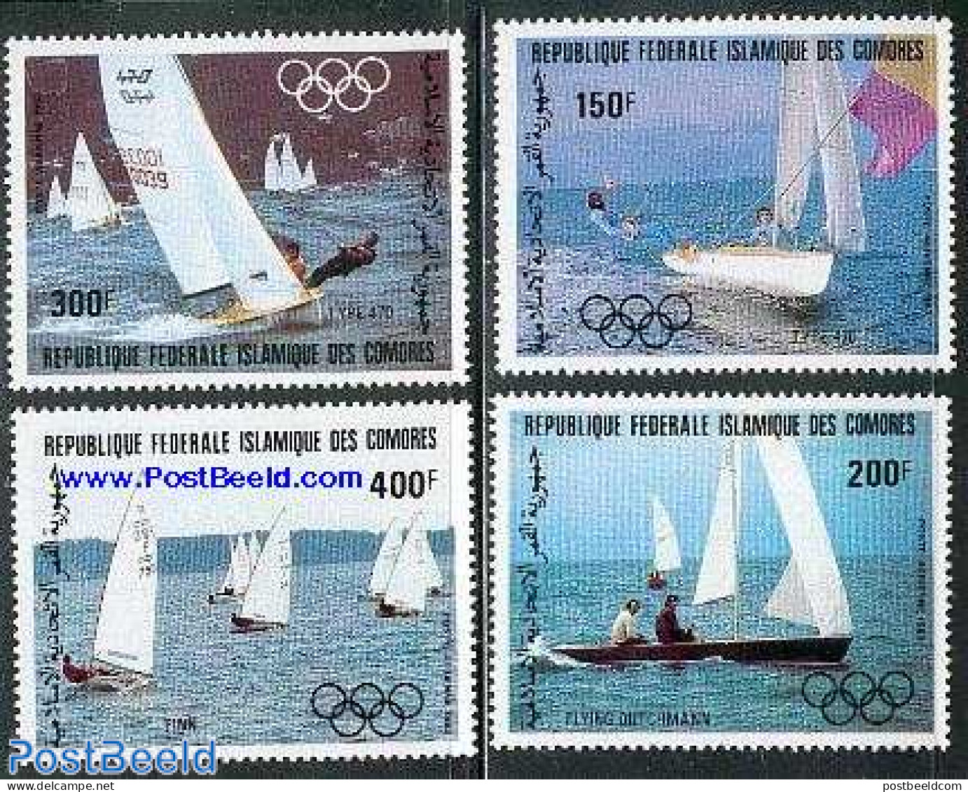 Comoros 1983 Olympic Games 4v, Mint NH, Sport - Transport - Olympic Games - Sailing - Ships And Boats - Sailing