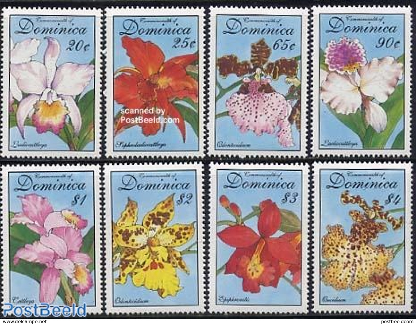 Dominica 1994 Orchids 8v, Mint NH, Nature - Flowers & Plants - Dominicaanse Republiek