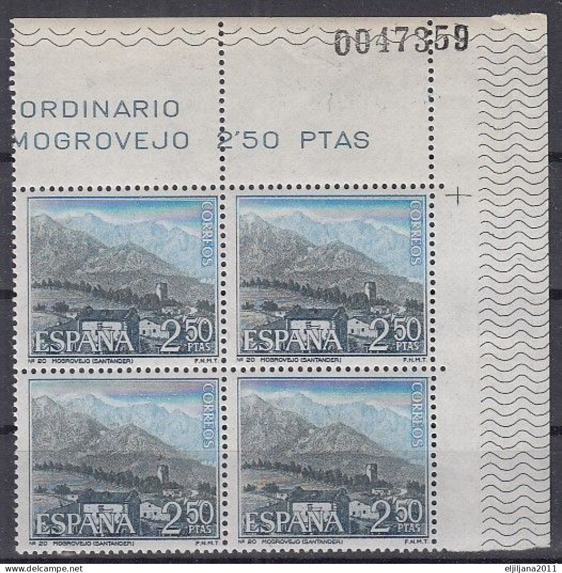⁕ SPAIN / ESPANA 1965 ⁕ Mogrovejo - Santander Mi.1589 ⁕ MNH Block Of 4 - Ongebruikt