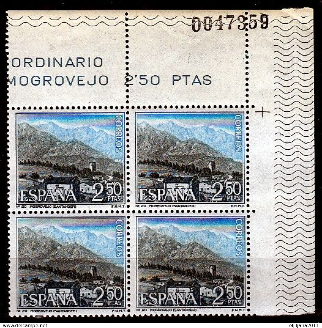 ⁕ SPAIN / ESPANA 1965 ⁕ Mogrovejo - Santander Mi.1589 ⁕ MNH Block Of 4 - Ongebruikt