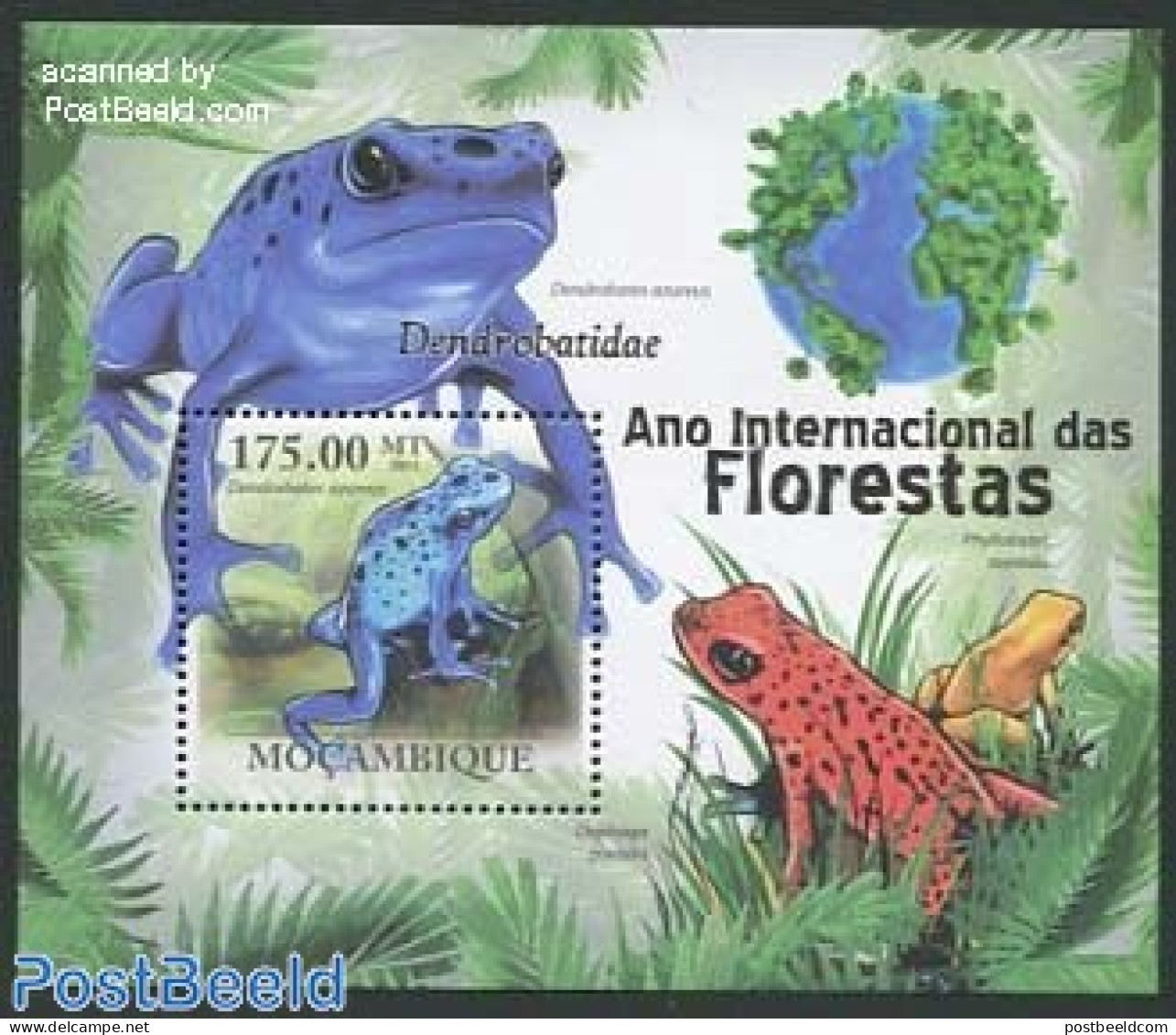 Mozambique 2011 Int. Forest Year, Frogs S/s, Mint NH, Nature - Frogs & Toads - Reptiles - Mozambique