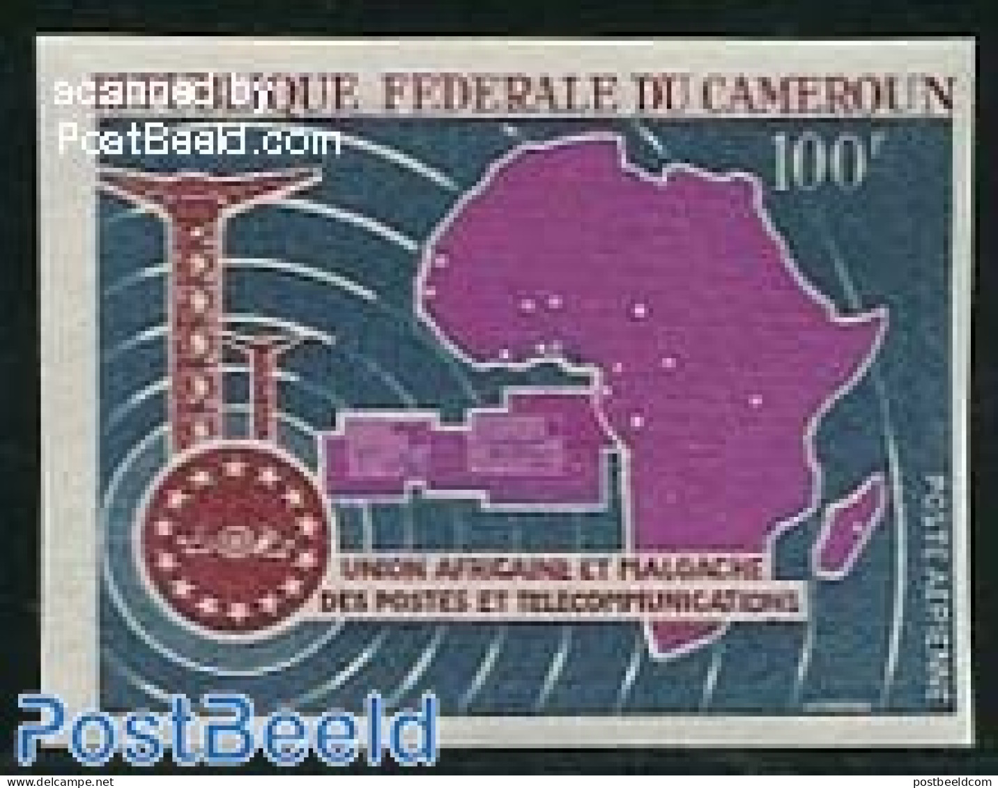 Cameroon 1967 UAMPT 1v Imperforated, Mint NH, Science - Telecommunication - Telecom