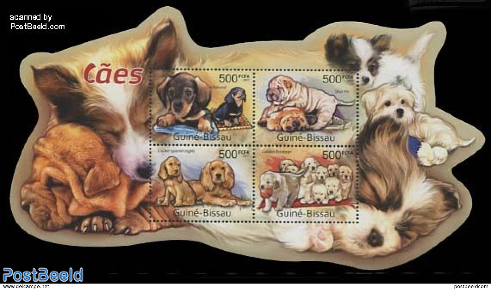 Guinea Bissau 2011 Dogs 4v M/s, Mint NH, Nature - Dogs - Guinée-Bissau