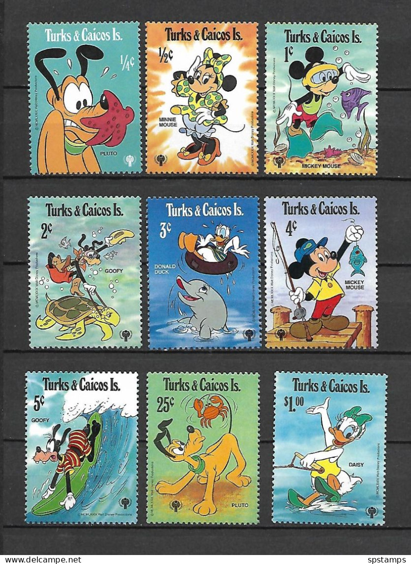 Disney Set Turks & Caicos 1979 International Year Of The Child MNH - Disney