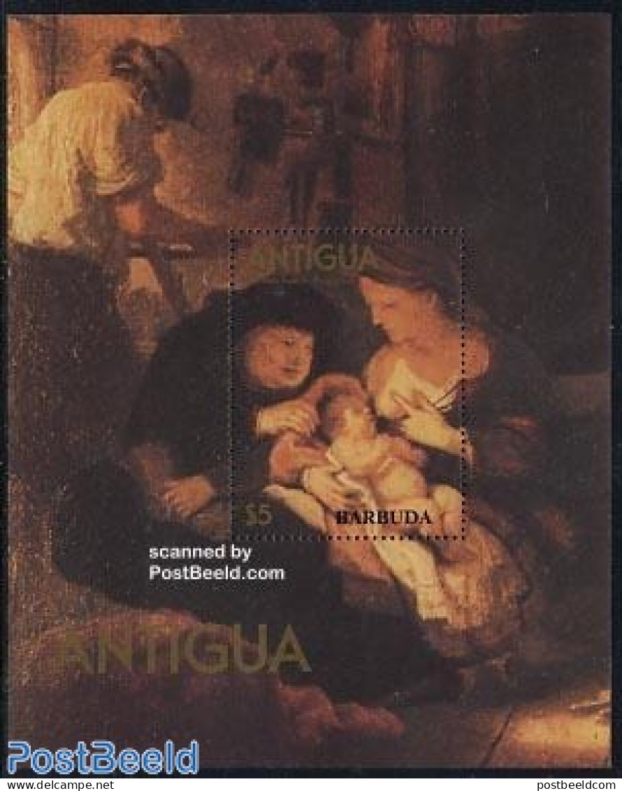 Barbuda 1980 Rembrandt Painting S/s, Mint NH, Art - Paintings - Rembrandt - Barbuda (...-1981)