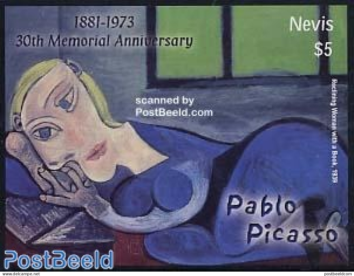 Nevis 2004 Picasso S/s, Mint NH, Art - Modern Art (1850-present) - Pablo Picasso - St.Kitts And Nevis ( 1983-...)