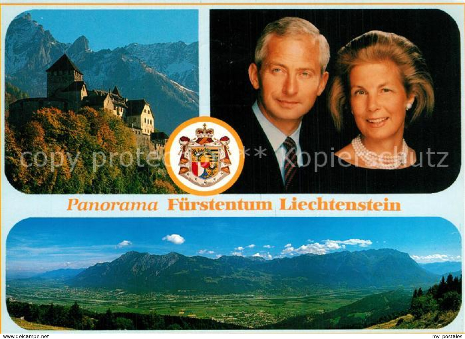 73589368 Liechtenstein  Schloss Vaduz Fuerstenpaar Landschaftspanorama  - Liechtenstein