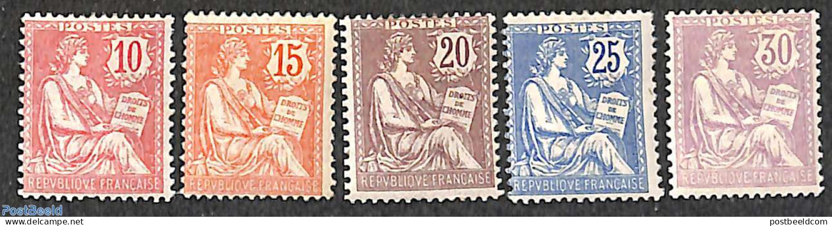 France 1902 Definitives 5v, Unused (hinged) - Ongebruikt