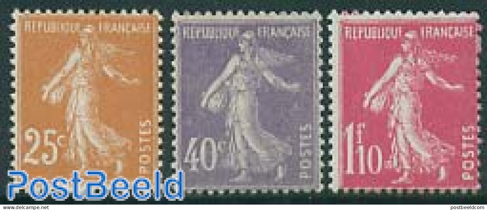 France 1927 Definitives 3v, Mint NH - Nuevos