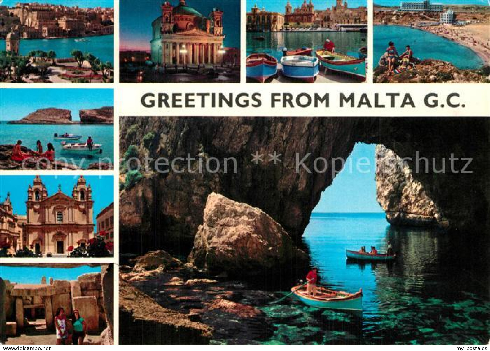 73589348 Malta Teilansichten Hafen Kathedrale Bucht Malta - Malta