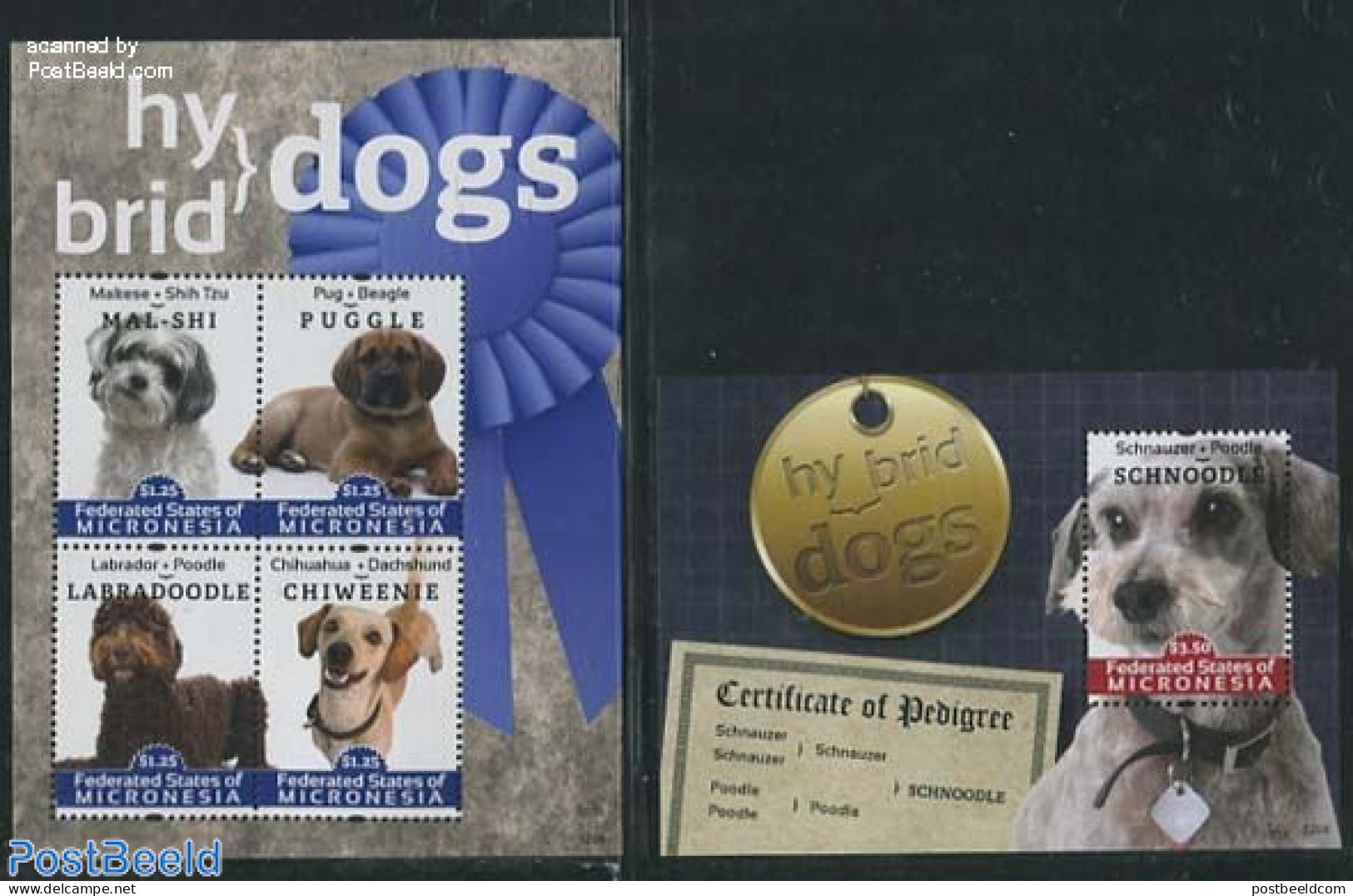 Micronesia 2012 Hybrid Dogs 2 S/s, Mint NH, Nature - Dogs - Mikronesien