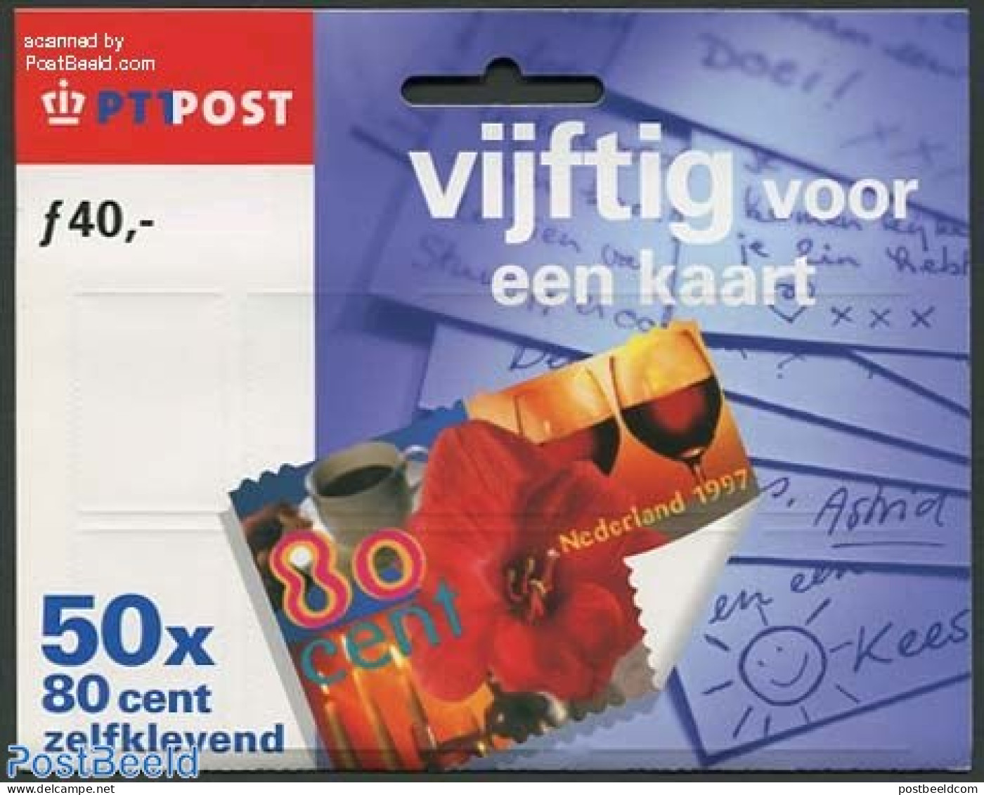 Netherlands 1997 Hang Pack, Vijftig Voor Een Kaart, Mint NH, Nature - Various - Wine & Winery - Stamp Booklets - Greet.. - Unused Stamps
