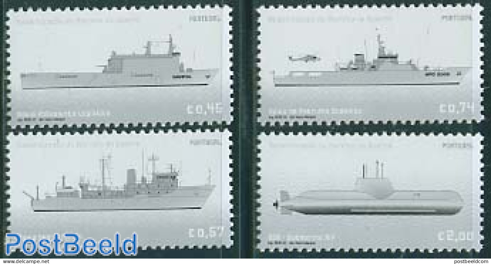 Portugal 2005 Navy 4v, Mint NH, Transport - Helicopters - Ships And Boats - Unused Stamps