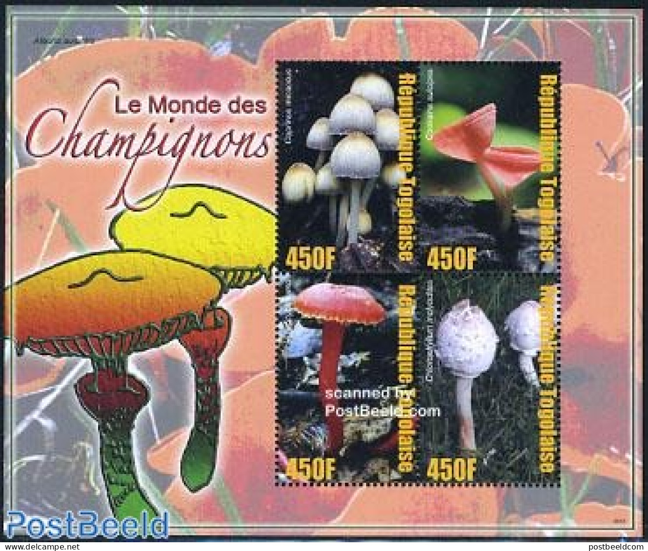 Togo 2006 Mushrooms 4v M/s, Mint NH, Nature - Mushrooms - Champignons