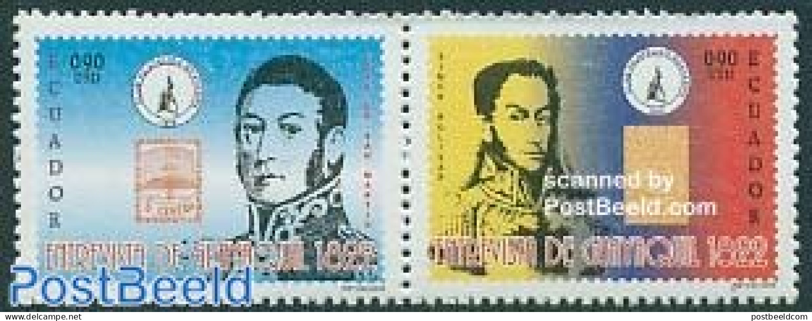 Ecuador 2005 Guayaquil 2v [:], Mint NH, History - History - Stamps On Stamps - Stamps On Stamps