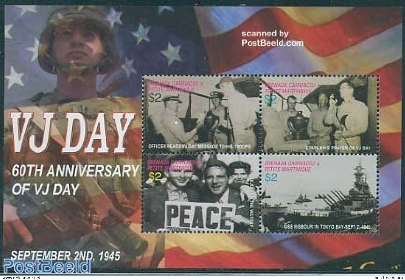 Grenada Grenadines 2005 D-Day 4v M/s, Officer Reads, Mint NH, History - Transport - World War II - Ships And Boats - WW2