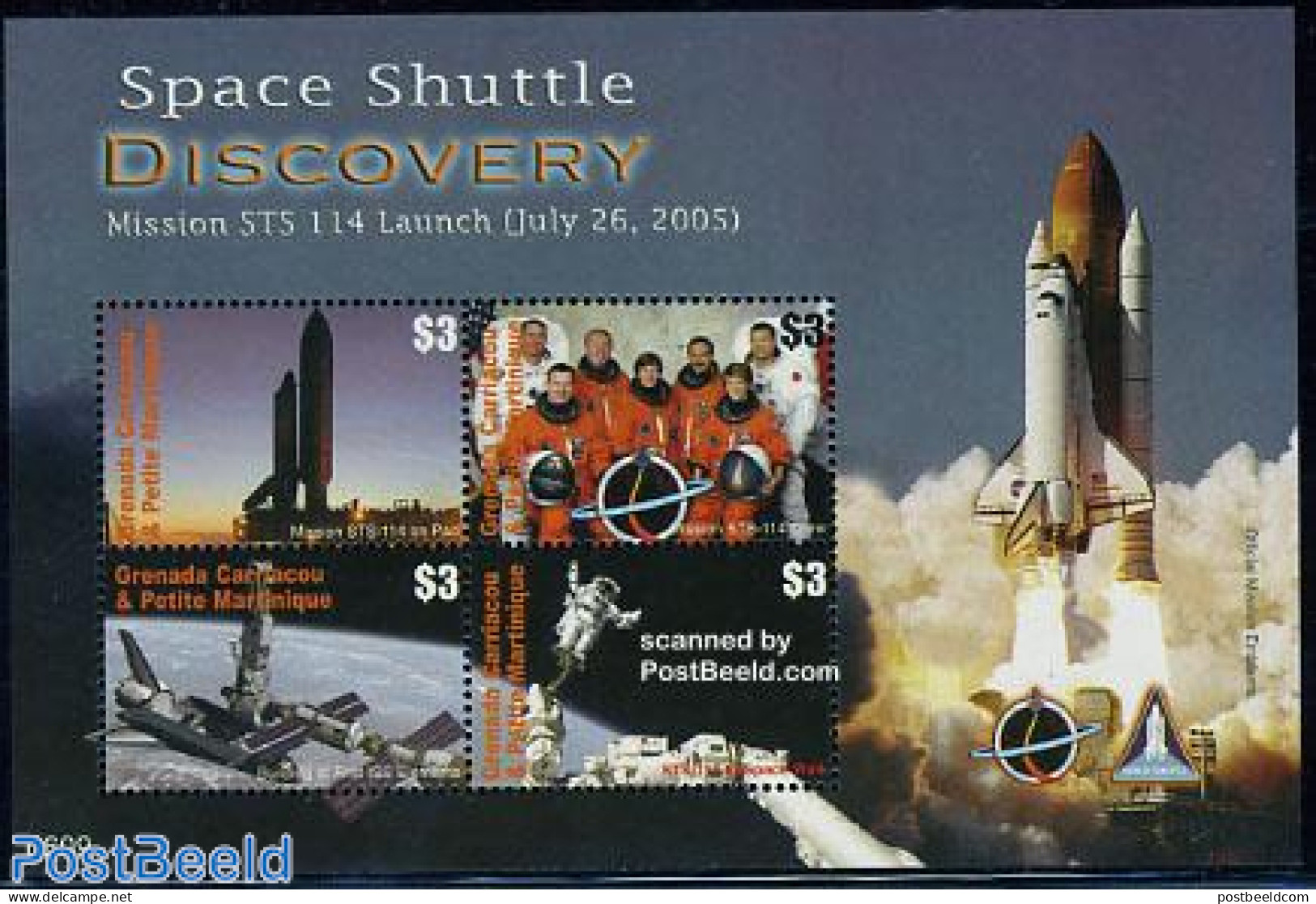 Grenada Grenadines 2006 Space Shuttle Discovery 4v M/s, Mint NH, Transport - Space Exploration - Grenade (1974-...)