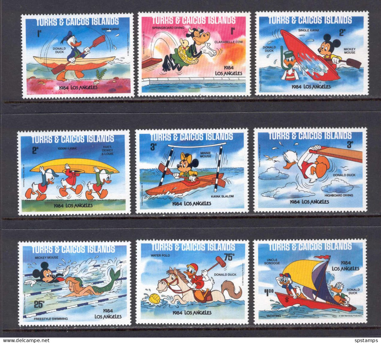 Disney Set Turks & Caicos Islands 1984 Olympic Games Los Angeles MNH - Disney