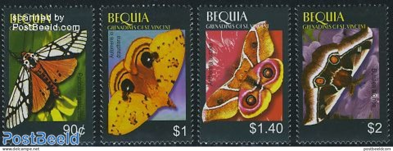 Saint Vincent & The Grenadines 2005 Bequia, Butterflies 4v, Mint NH, Nature - Butterflies - St.Vincent Y Las Granadinas