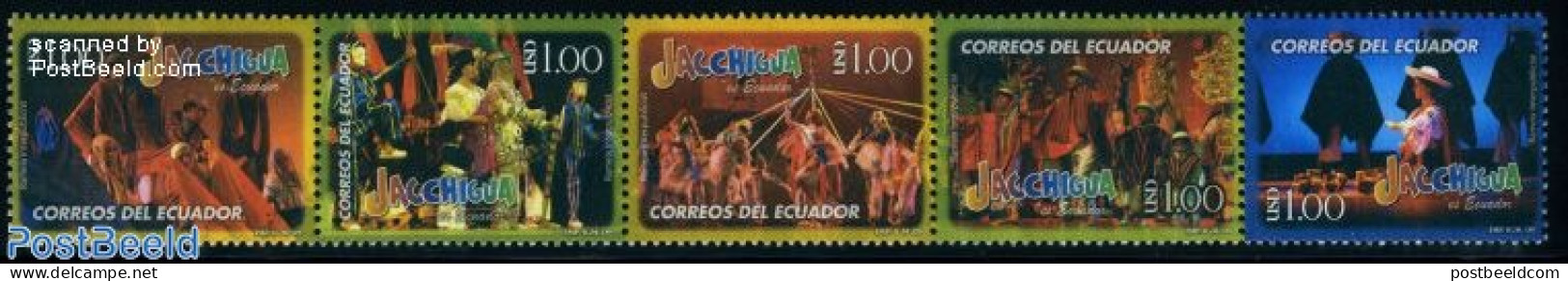 Ecuador 2009 Jacchigua Dance Group 5v [::::], Mint NH, Performance Art - Various - Dance & Ballet - Folklore - Dans