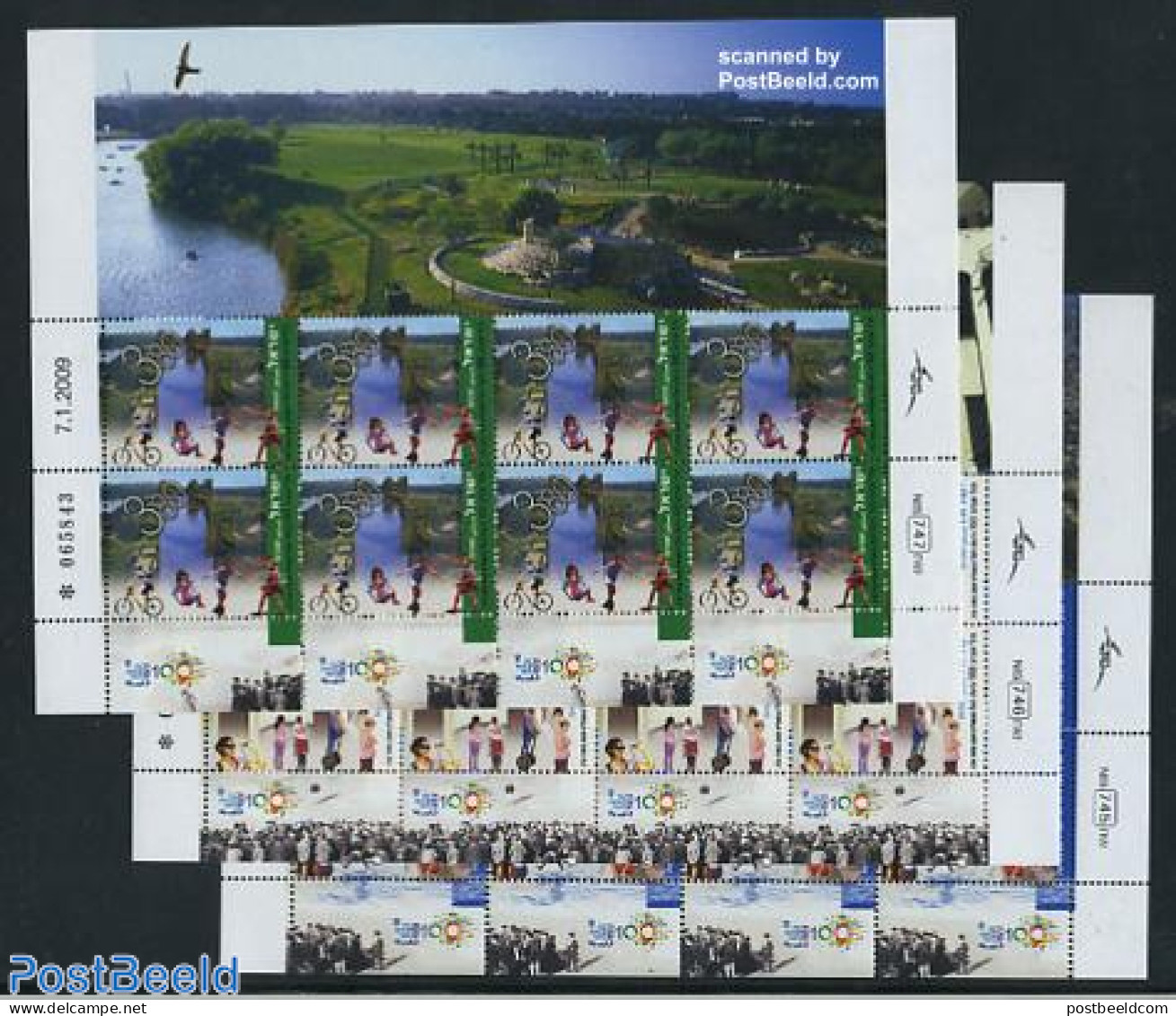 Israel 2009 100 Years Tel Aviv 3 M/ss, Mint NH, Sport - Various - Cycling - Fun Sports - Sport (other And Mixed) - Tou.. - Unused Stamps (with Tabs)