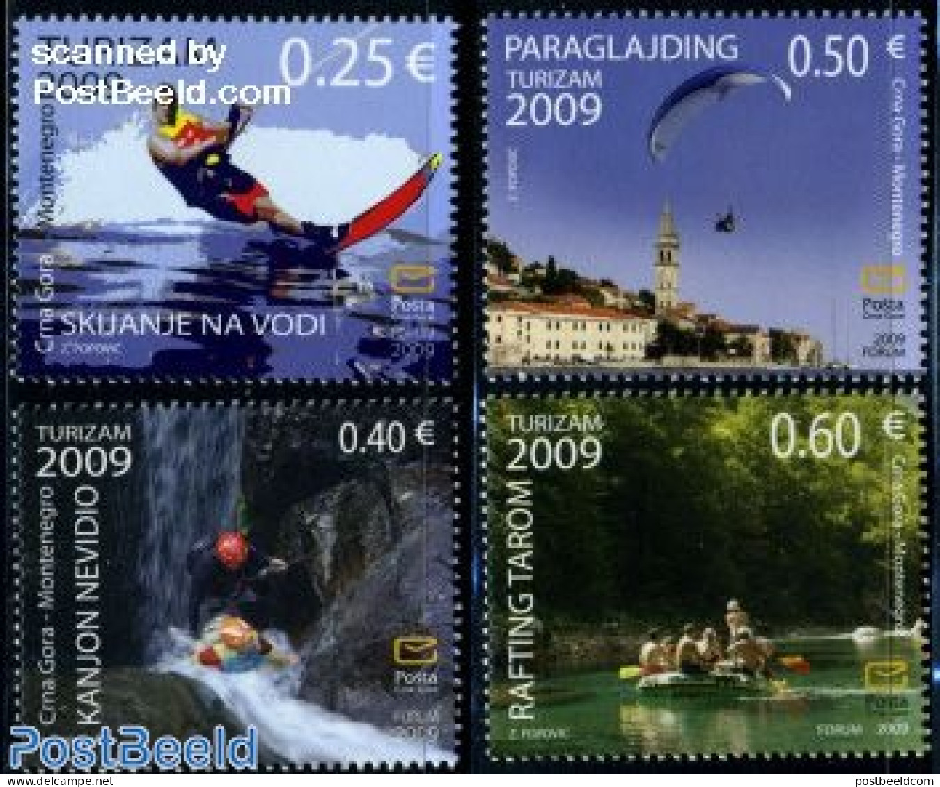 Montenegro 2009 Sports 4v, Mint NH, Sport - Transport - Fun Sports - Parachuting - Sport (other And Mixed) - Ships And.. - Parachutespringen