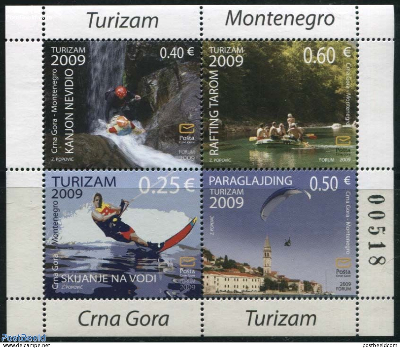 Montenegro 2009 Sports 4v M/s, Mint NH, Sport - Sport (other And Mixed) - Montenegro