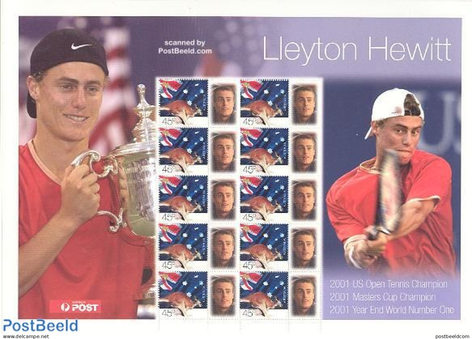 Australia 2001 LLEYTON HEWITT M/s, Mint NH, Sport - Tennis - Nuevos