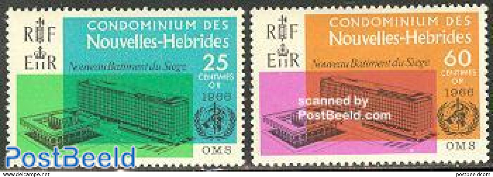 New Hebrides 1966 WHO Building 2v F, Mint NH, Health - Health - Ungebraucht