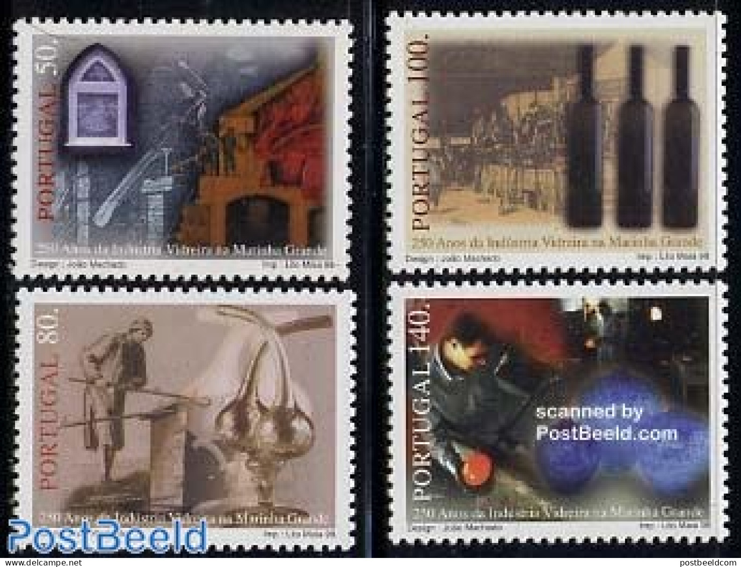 Portugal 1998 Glass Industry 4v, Mint NH, Various - Industry - Art - Handicrafts - Ungebraucht