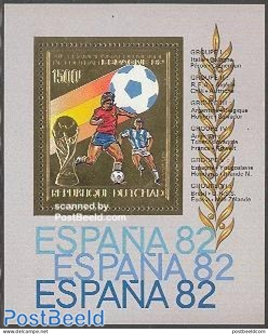 Chad 1982 Football Games Spain S/s Gold, Mint NH, Sport - Other & Unclassified