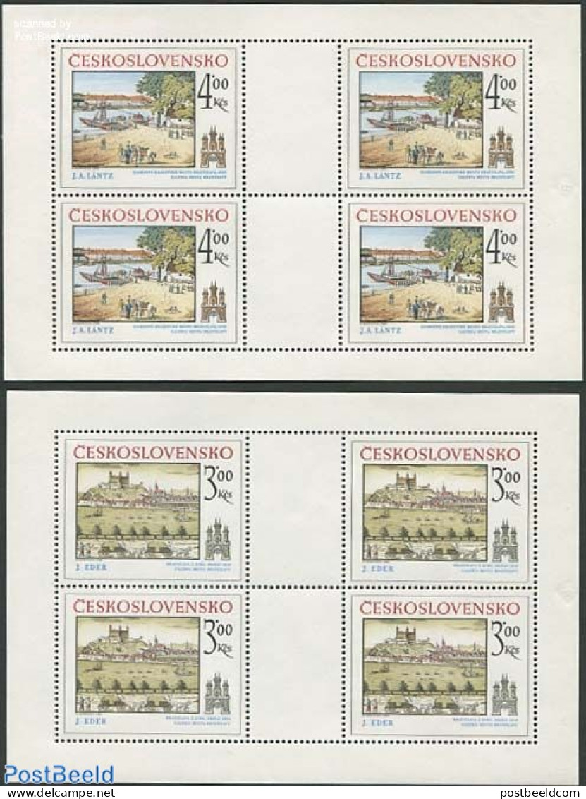 Czechoslovkia 1980 BRATISLAVA 2 M/sS, Mint NH, Art - Castles & Fortifications - Autres & Non Classés