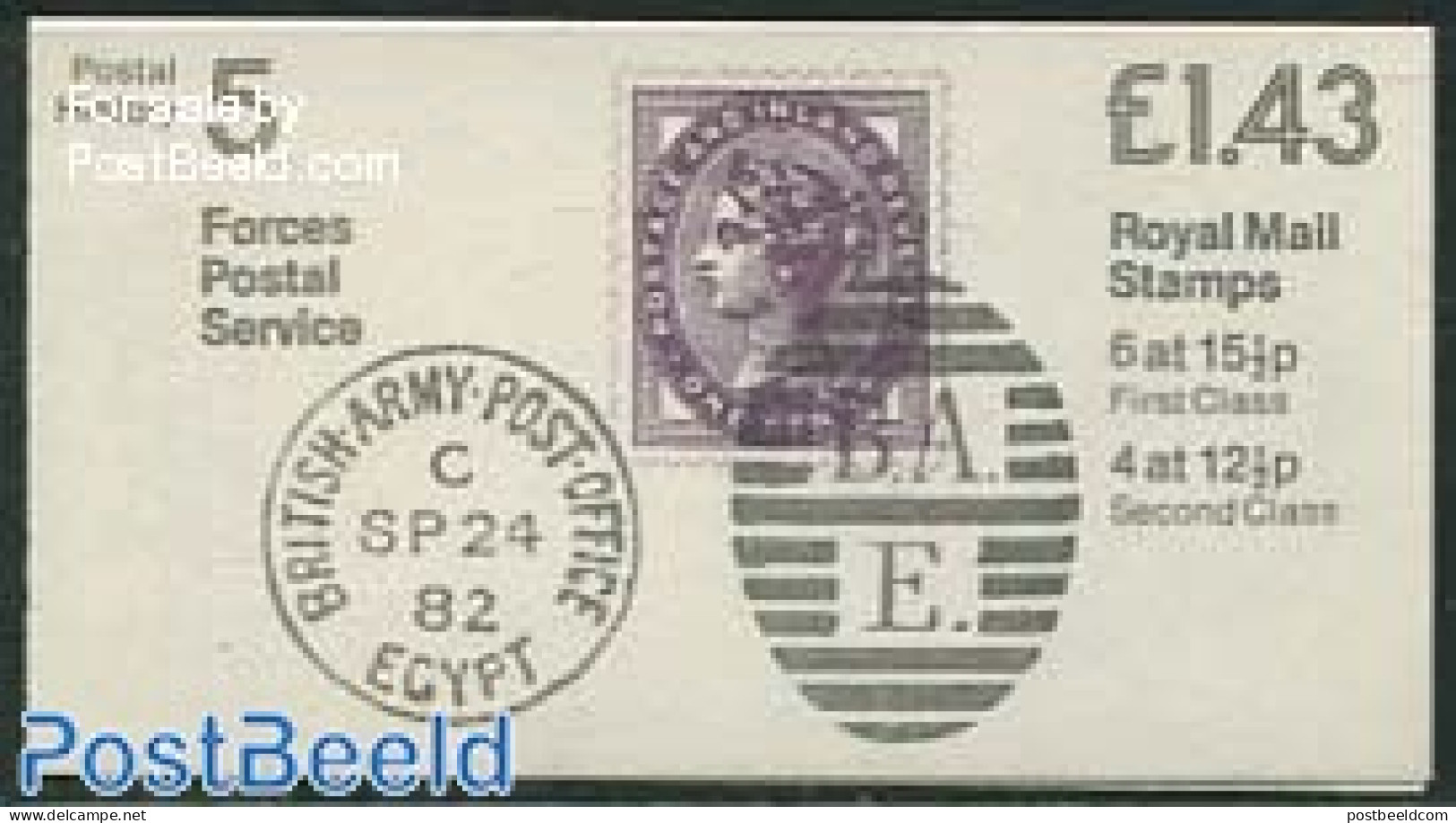 Great Britain 1982 Def. Booklet, Forces Postal Service, Selv. Left, Mint NH, Stamp Booklets - Stamps On Stamps - Nuovi