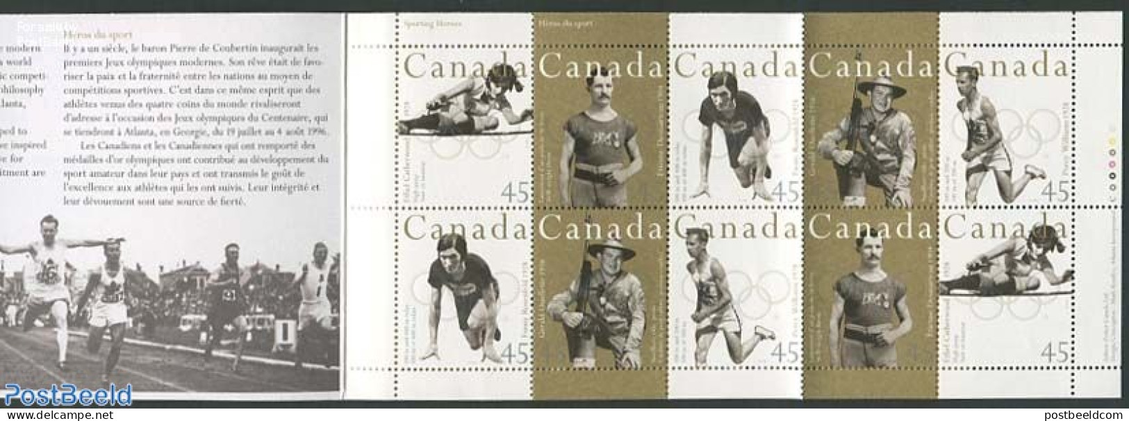 Canada 1996 100 Years Modern Olympics Booklet, Mint NH, Sport - Shooting Sports - Stamp Booklets - Unused Stamps