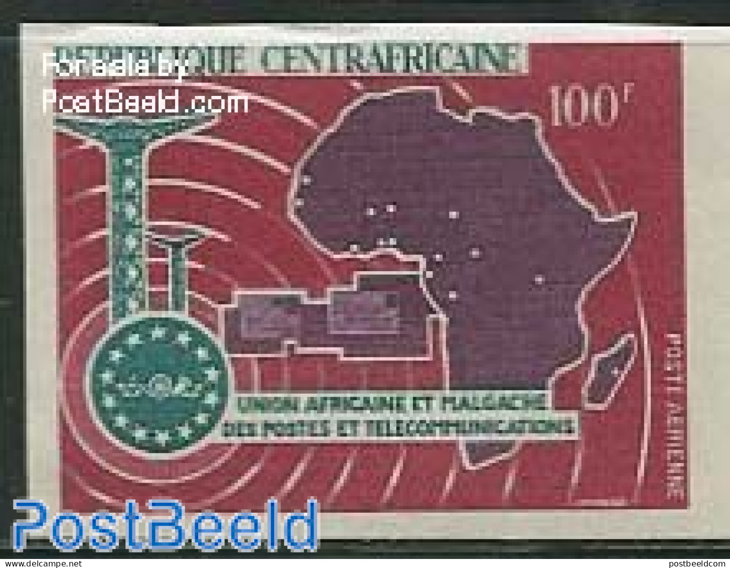 Central Africa 1967 UAMPT 1v Imperforated, Mint NH, Various - Post - Maps - Posta