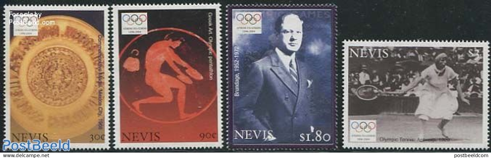 Nevis 2004 Olympic Games Athens 4v, Mint NH, Sport - Olympic Games - Tennis - Tennis