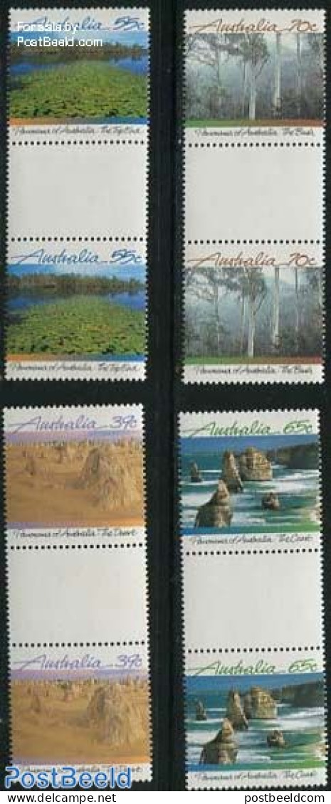 Australia 1988 Landscapes 4v, Gutter Pairs, Mint NH - Nuovi