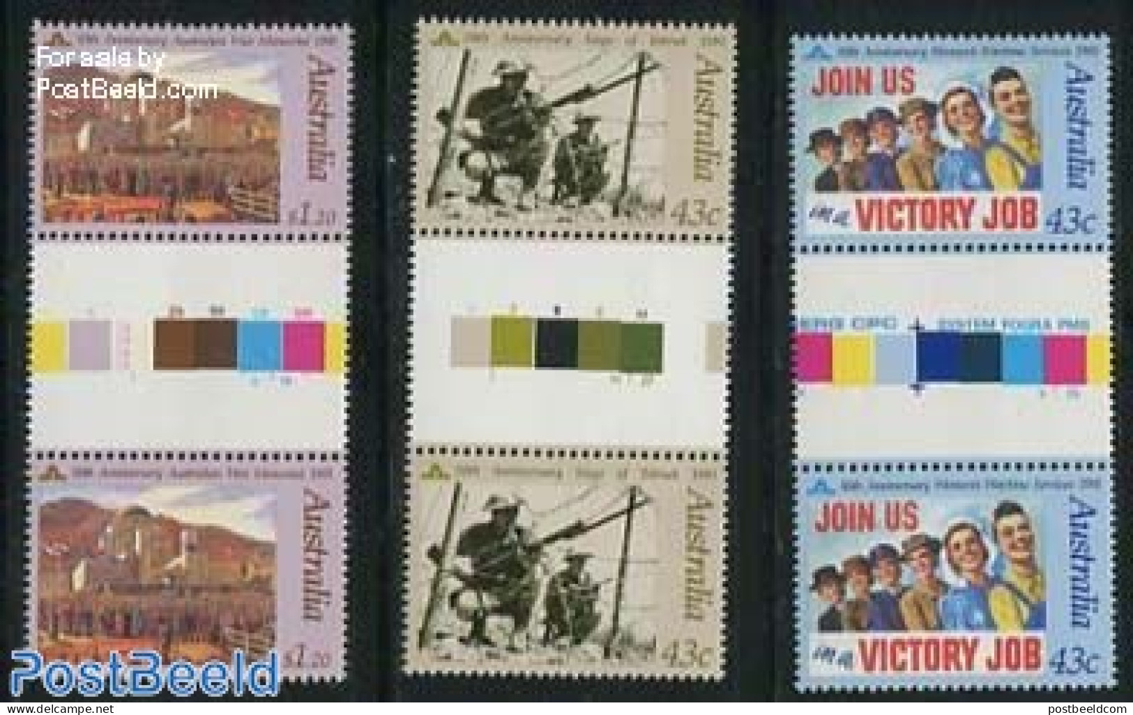 Australia 1991 Womens Service In Wartime 3v, Gutter Pairs, Mint NH, History - Neufs