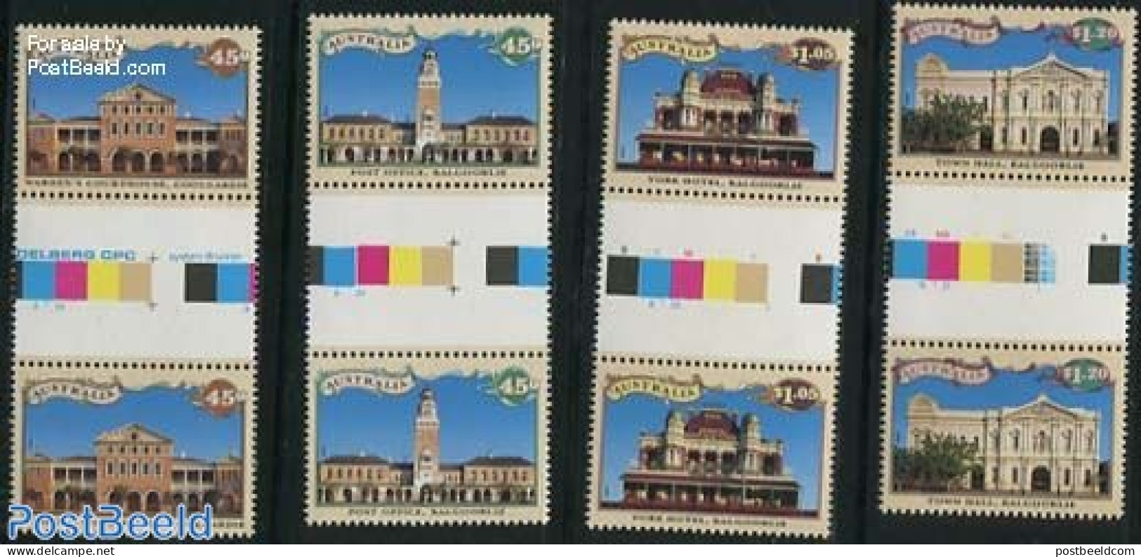 Australia 1992 Goldrush Era 4v, Gutter Pairs, Mint NH, Art - Architecture - Unused Stamps