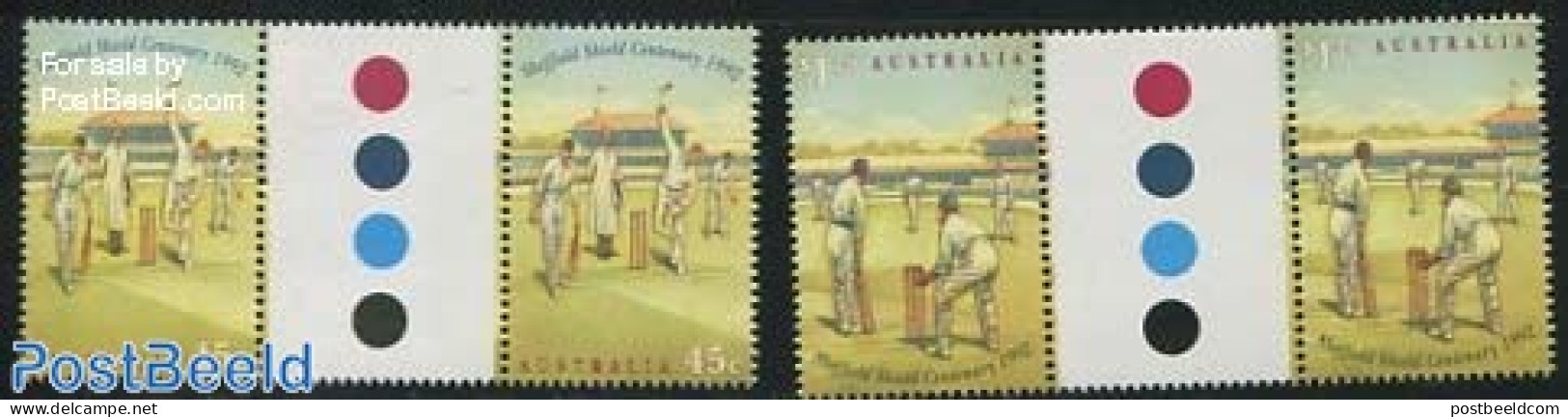 Australia 1992 Cricket 2v, Gutter Pairs, Mint NH, Sport - Cricket - Sport (other And Mixed) - Ungebraucht