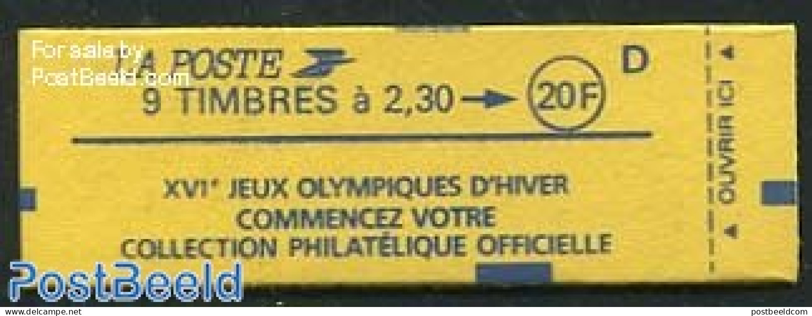 France 1990 9x2.30 Booklet, Olympic Winter Games D9, Mint NH, Sport - Olympic Winter Games - Stamp Booklets - Ungebraucht