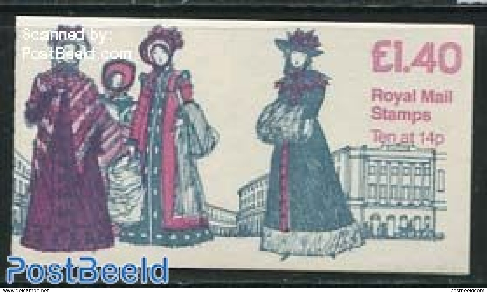 Great Britain 1981 Def. Booklet, Fashion 1815-1830, Selvedge Right, Mint NH, Stamp Booklets - Art - Fashion - Nuevos
