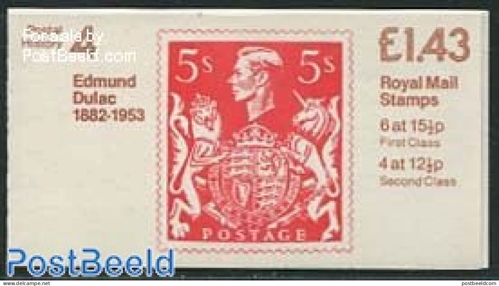 Great Britain 1982 Def. Booklet, Edmund Dulac, Selvedge At Right, Mint NH, Stamp Booklets - Stamps On Stamps - Unused Stamps